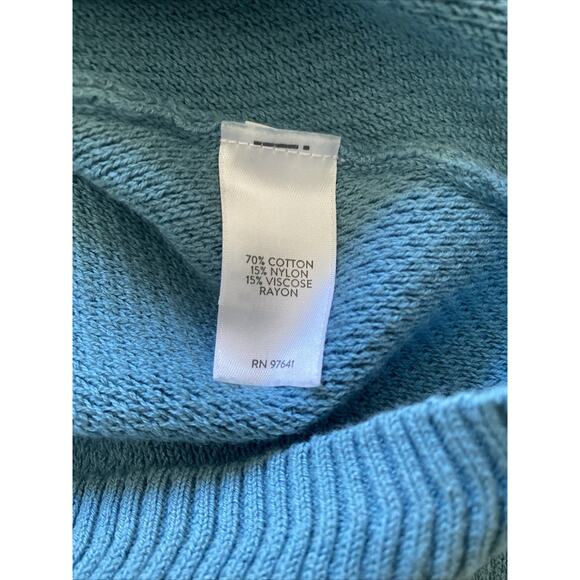 J Jill Womens Small Tall Blue Ribbed Sweater‎ - Picture 7 of 8